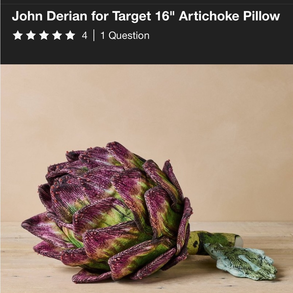 John Derian Decorative Artichoke Accent in Purple and Green